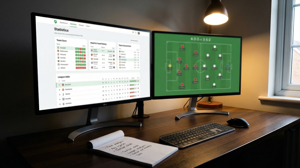 Analyse pré-match de football avec statistiques et données